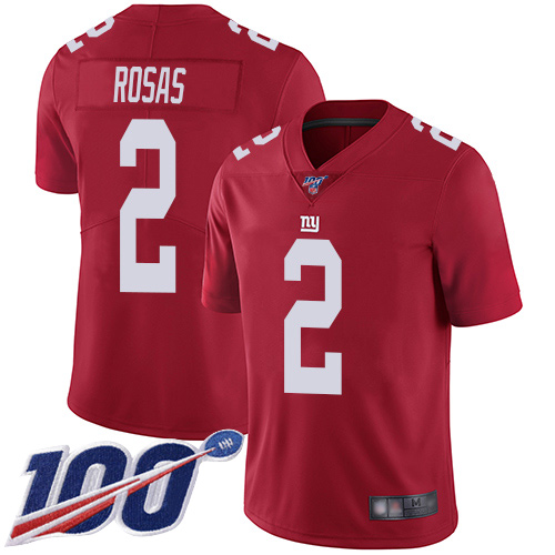 Men New York Giants #2 Aldrick Rosas Red Limited Red Inverted Legend 100th Season Football NFL Jersey